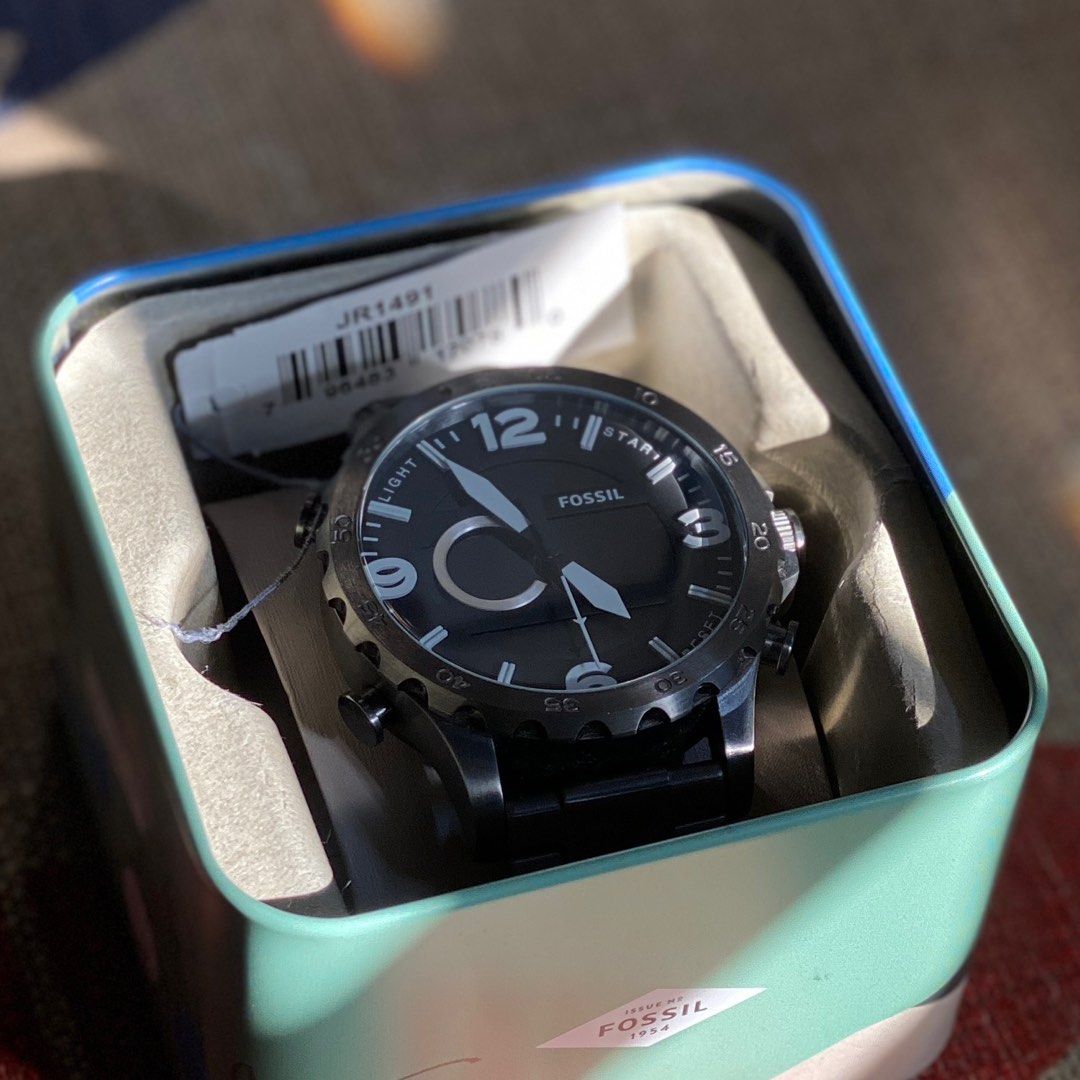 Fossil JR1491 jam digital analog like new, Fesyen Pria, Jam Tangan di