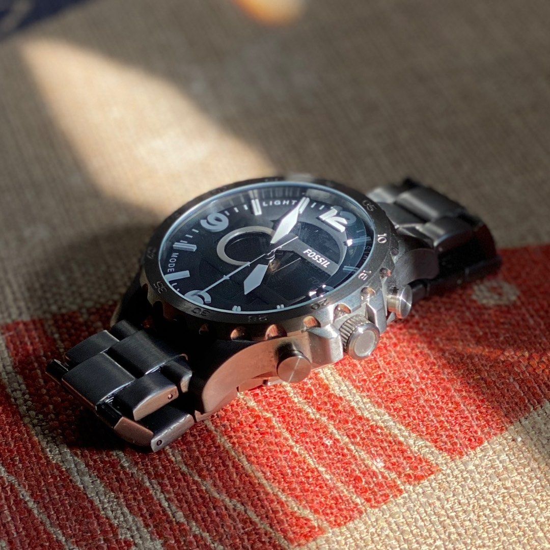 Fossil JR1491 jam digital analog like new, Fesyen Pria, Jam Tangan di