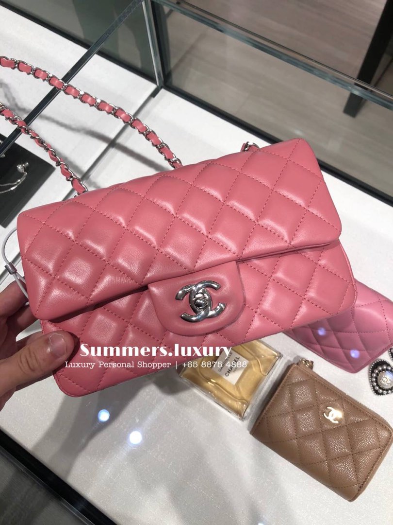 FULL AMT 23B Chanel Classic Mini Rectangle in Barbie Pink *SUPER RARE*,  Women's Fashion, Bags & Wallets, Cross-body Bags on Carousell
