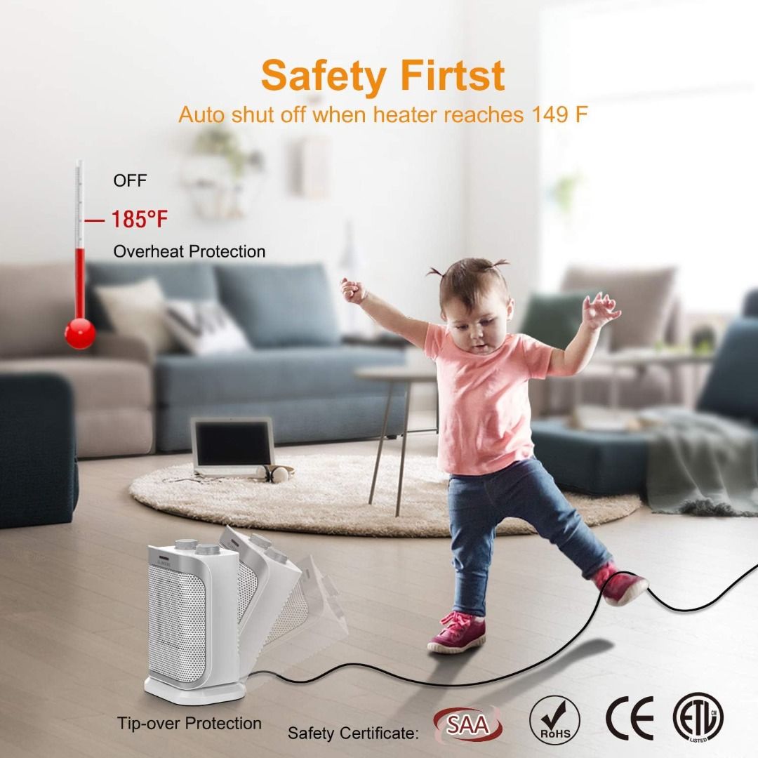 GLAMOURIC Ceramic Space Heater with 1500W, TV u0026 Home Appliances, Air  Conditioners u0026 Heating on Carousell