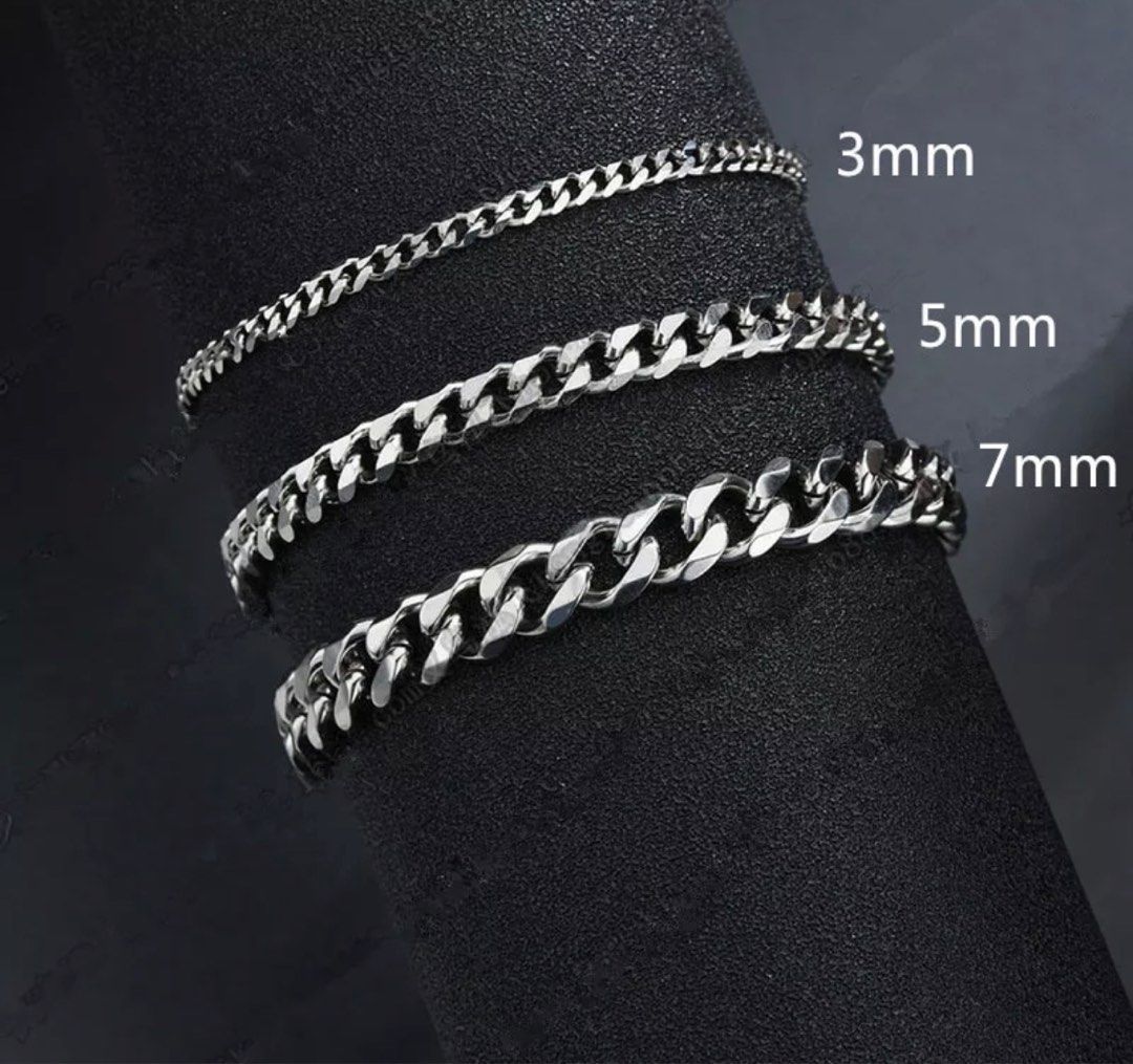 Mens bracelets silver best sale and black