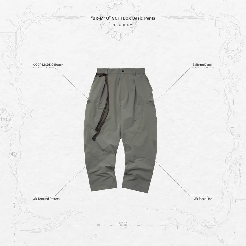 GOOPiMADE “BR-M1G” SOFTBOX Basic Pants - G-Gray, 男裝, 褲＆半截裙