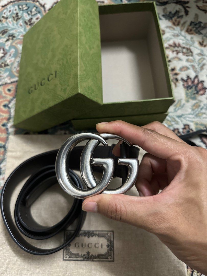 Gucci belt cheap silver