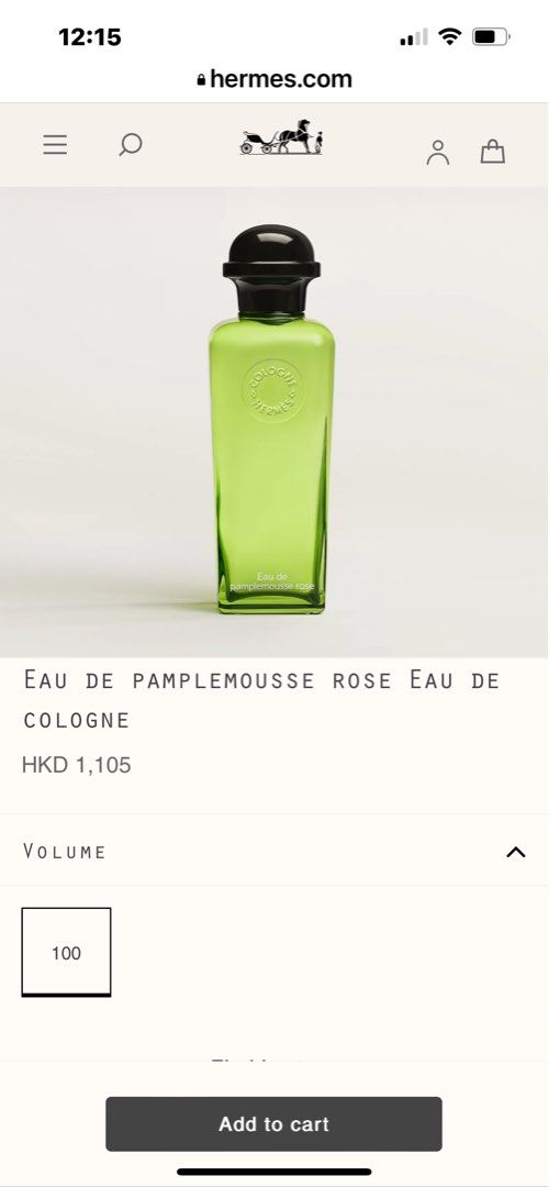 Hermes Eau de pamplemousse rose 100ml Eau de cologne Spray