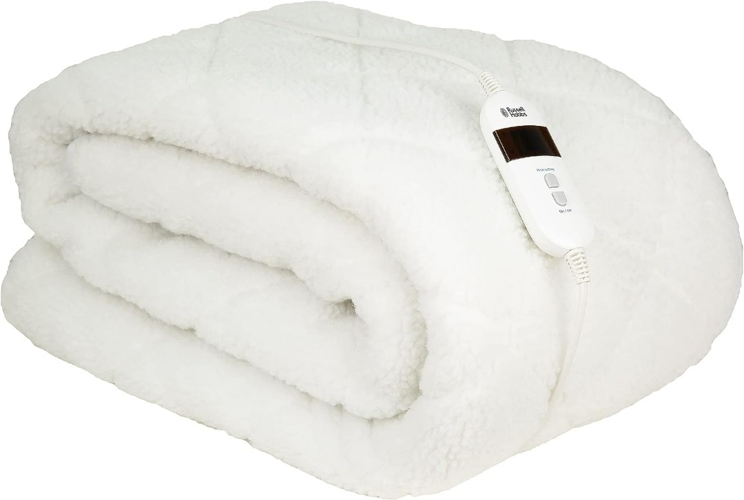 J051) RUSSELL HOBBS ELECTRIC BLANKET, LUXURY SHERPA FLEECE HEATED