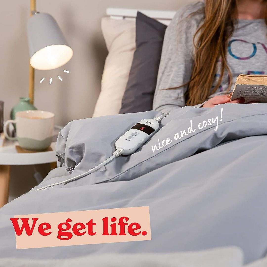 J051) RUSSELL HOBBS ELECTRIC BLANKET, LUXURY SHERPA FLEECE HEATED