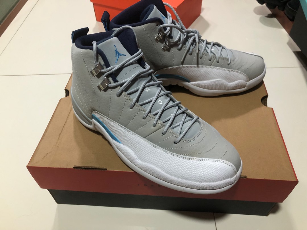 Jordan 12 Retro Grey University Blue Men s Fashion Footwear