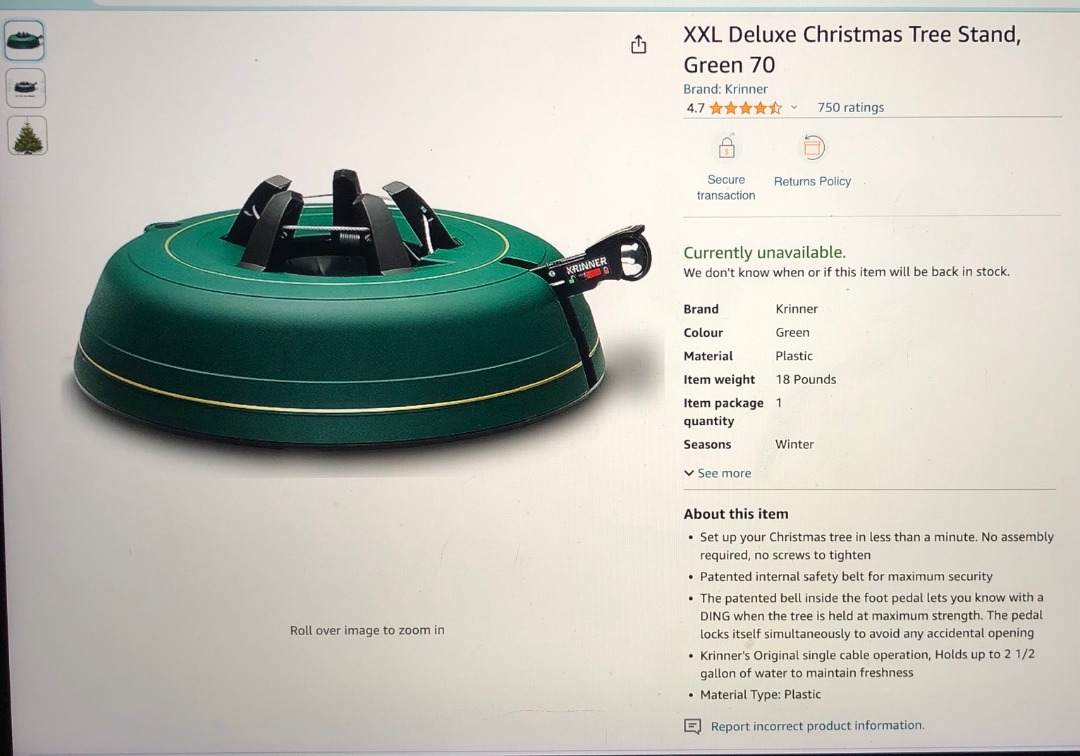 Krinner Tree Stand, Furniture & Home Living, Furniture, Other Home