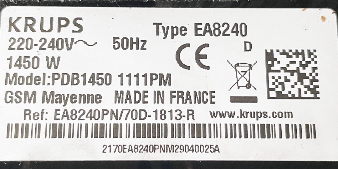 KRUPS Super Automatic Espresso Machine EA8250, TV & Home Appliances