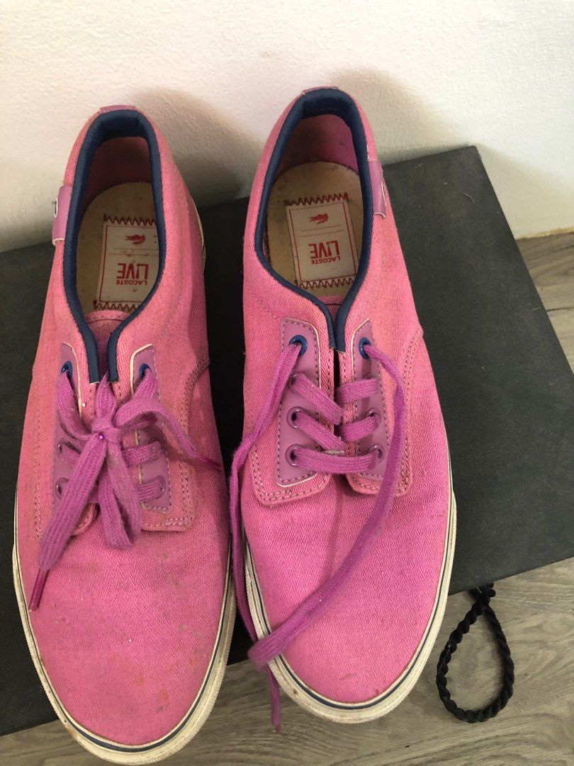 lacoste rose gold sneakers