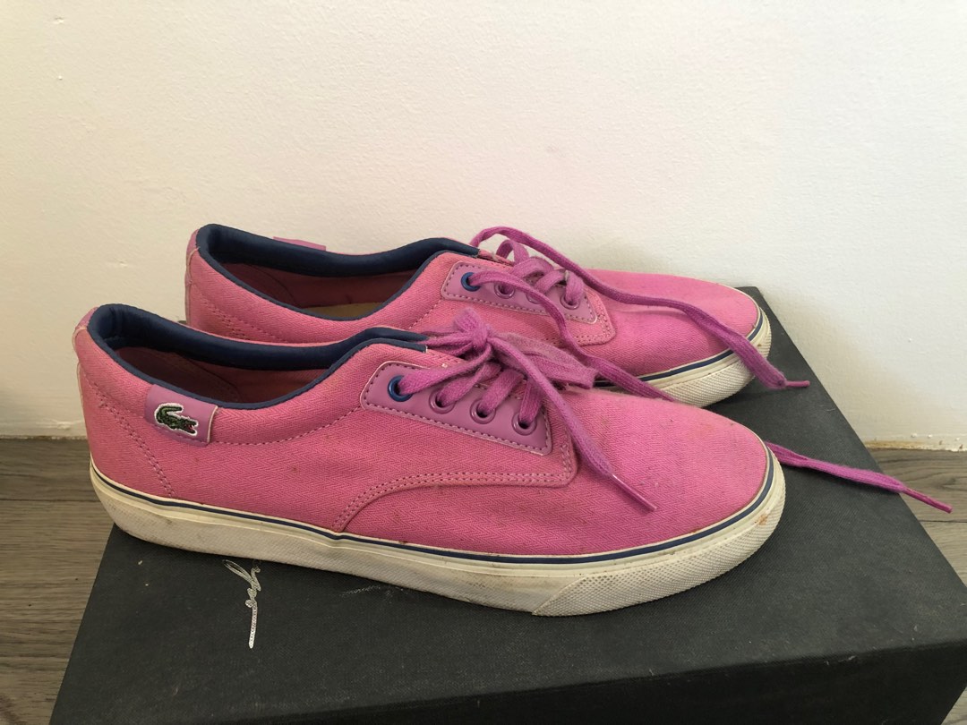 LACOSTE PINK SNEAKERS on Carousell
