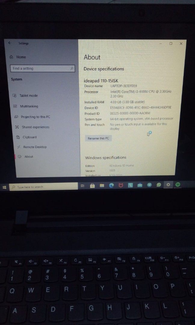 Laptop lenovo ideapad 110 (RAM 4GB) on Carousell