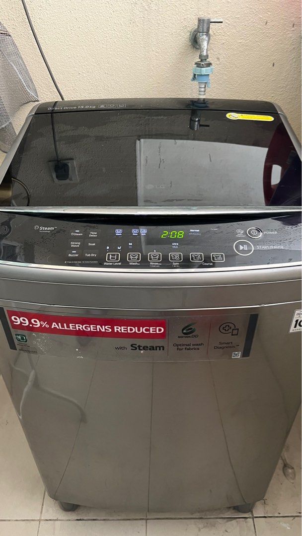 LG Toploader Washing Machine with Steam, TV & Home Appliances, Washing
