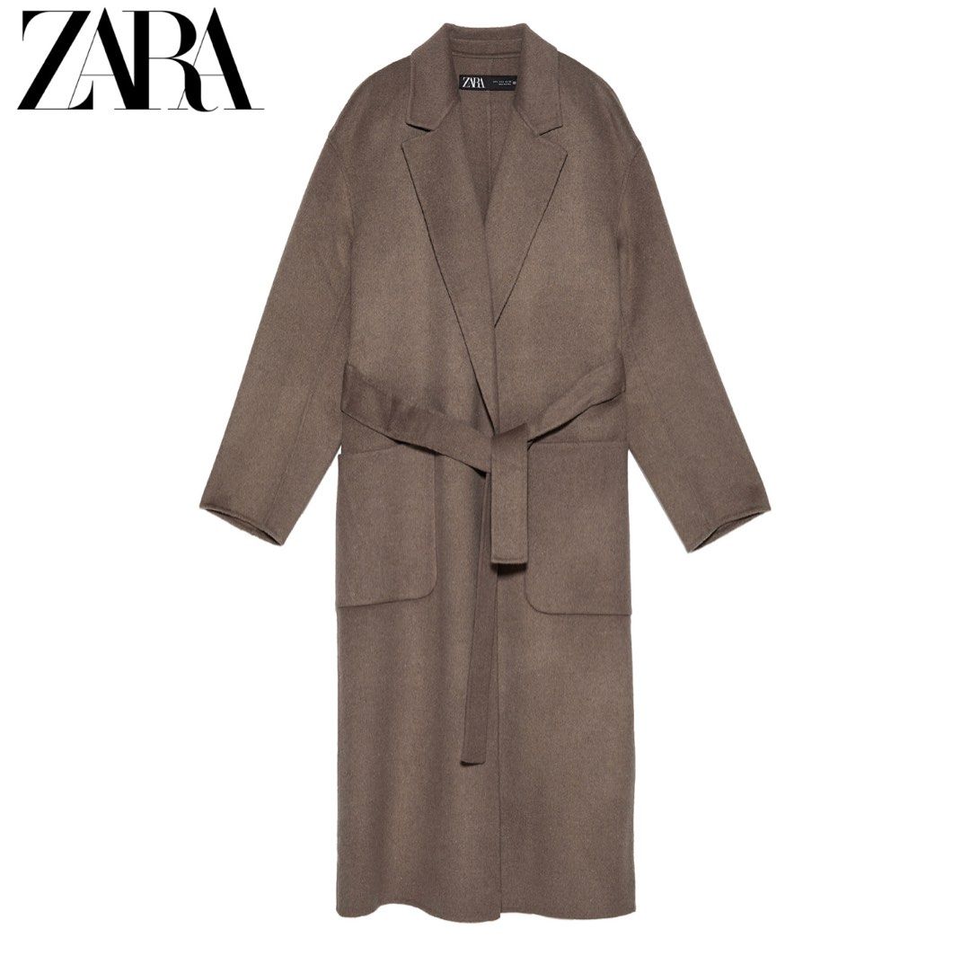 Zara belted top wool coat