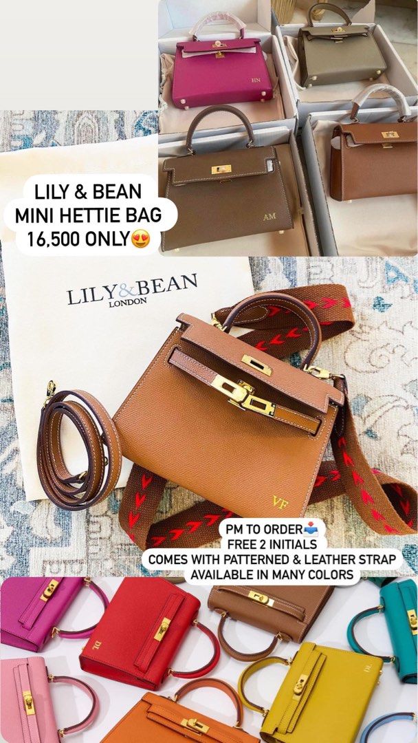 Lily & Bean Hettie Mini Bag - Black with Initials & Patterned Strap