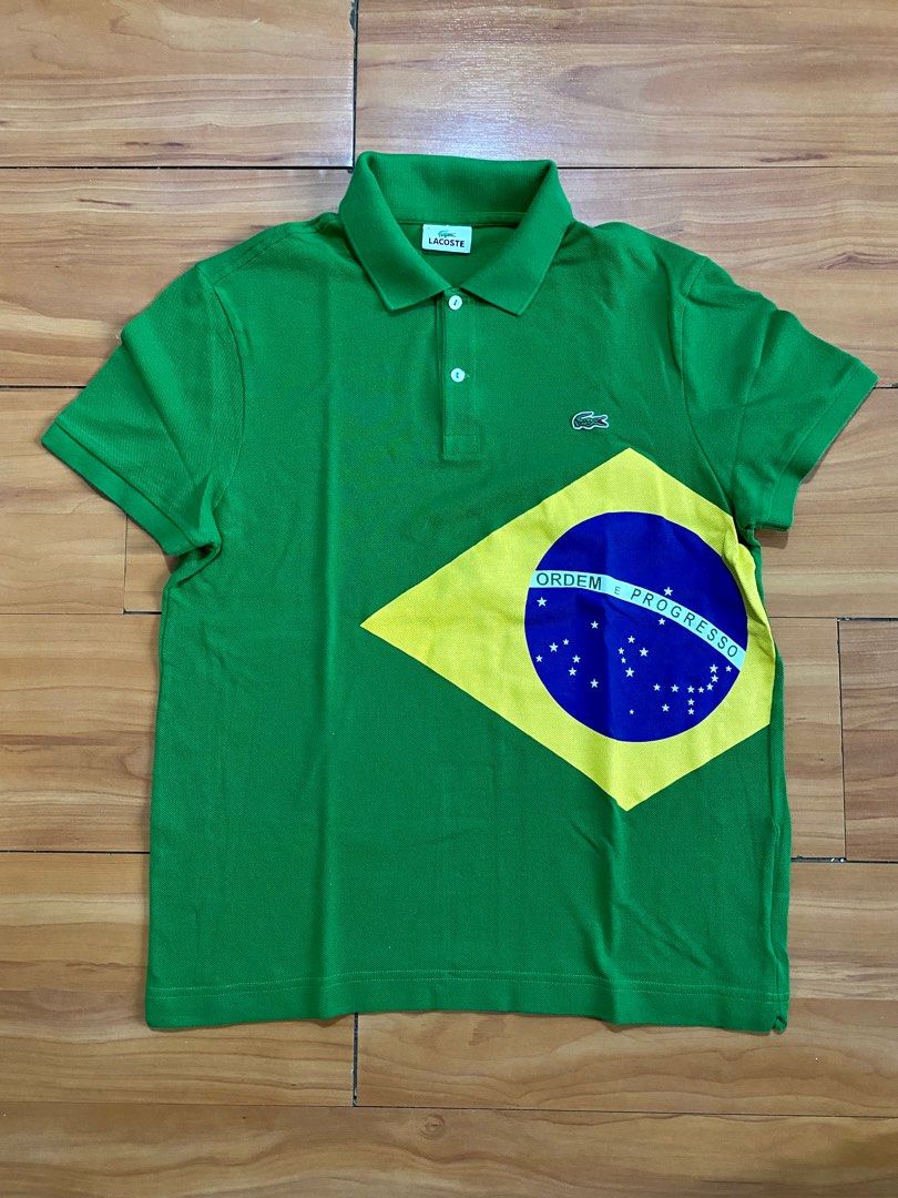 Limited Edition Lacoste Brazil Flag Polo Shirt, Men's Fashion, Tops ...