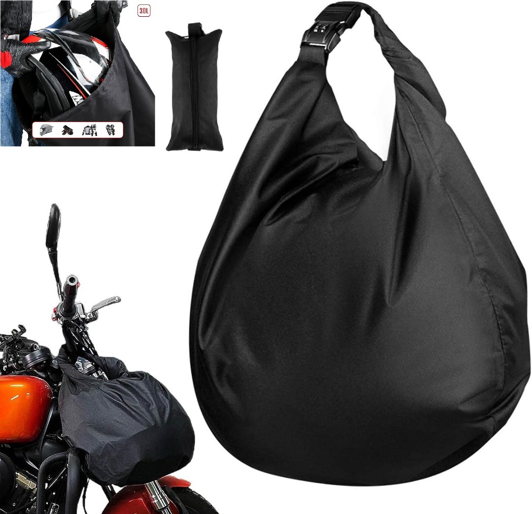 Lockable Helmet Bag 30L Motorcycle Helmet Bag With Pouch Oxford Fabric