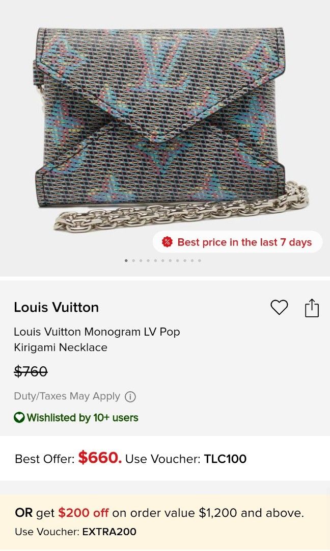 Louis Vuitton Louis Vuitton Necklace Damier Lv Pop Kirigami
