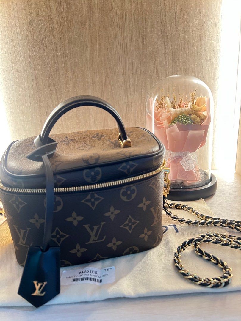 Louis Vuitton Vanity PM Monogram Canvas Handbag Tan