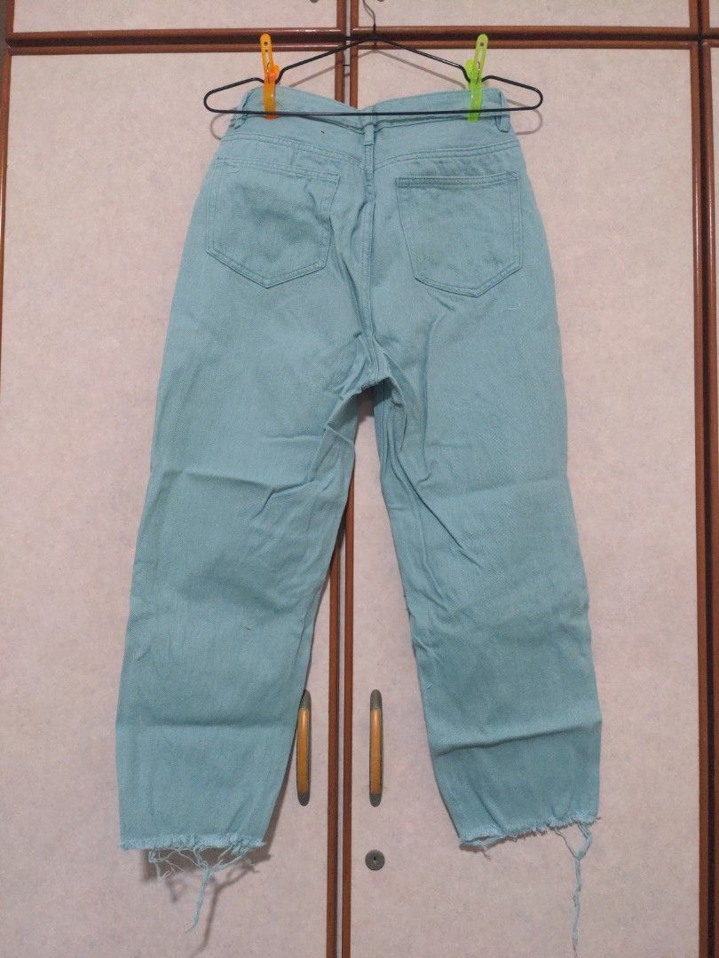Love Bonito Green Frayed Jeans Women s Fashion Bottoms Jeans