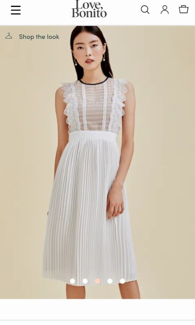 Love Bonito Trixie Lace Panel Pleated Dress Women s Fashion