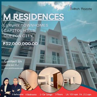Luxury 4-Bedroom Townhouse For Sale at M Residences, Capitol Hills in Quezon City