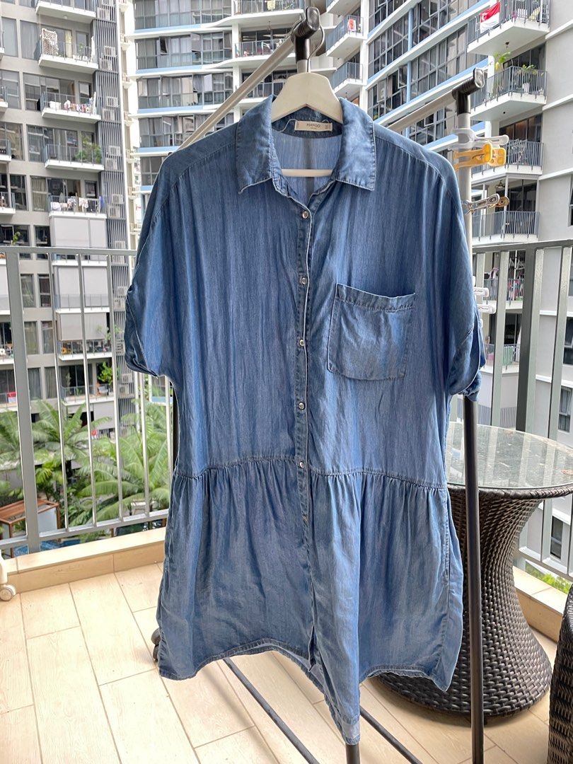 Mango Denim Shirt Dress Women s Fashion Dresses Sets Dresses on Carousell