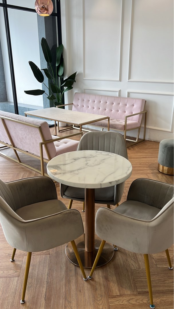 Marble tables and chairs, Furniture & Home Living, Furniture, Tables