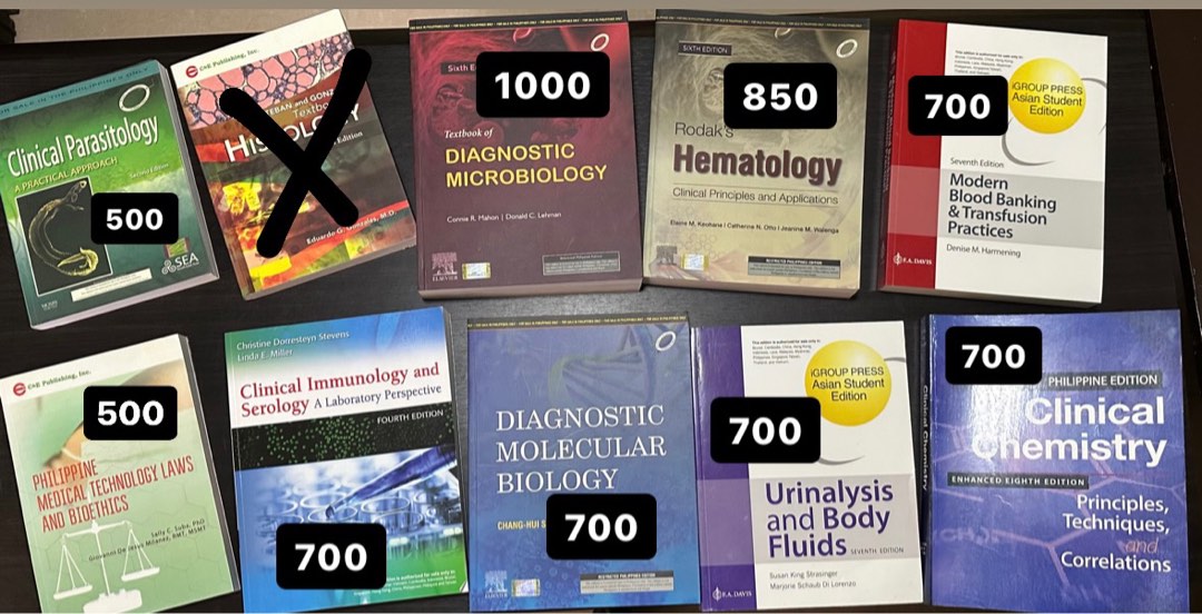 Medtech books (Harmening, Rodaks, Bishop, Shen, Elsevier, Strasinger ...