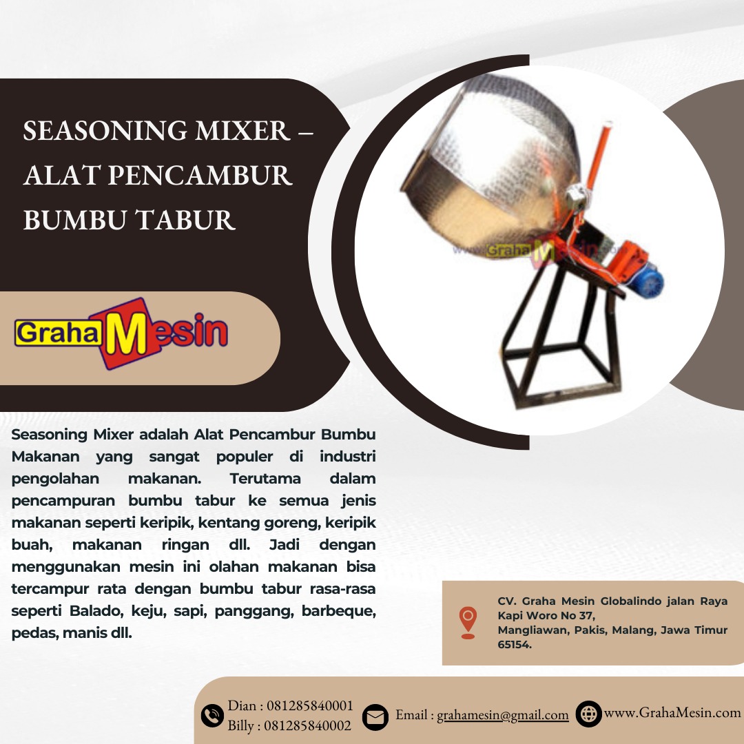 Mesin Seasoning Mixer Alat Pencampur Bahan Kering Kacang Telor on