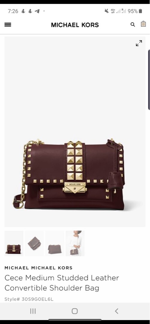 Michael Kors Cece Medium Studded Leather Convertible shoulder