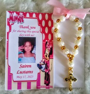 Mini Pocket Rosary with thank you Card Souvenirs and Giveaways