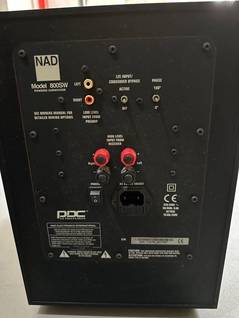 NAD subwoofer 800sw, Audio, Soundbars, Speakers & Amplifiers on Carousell