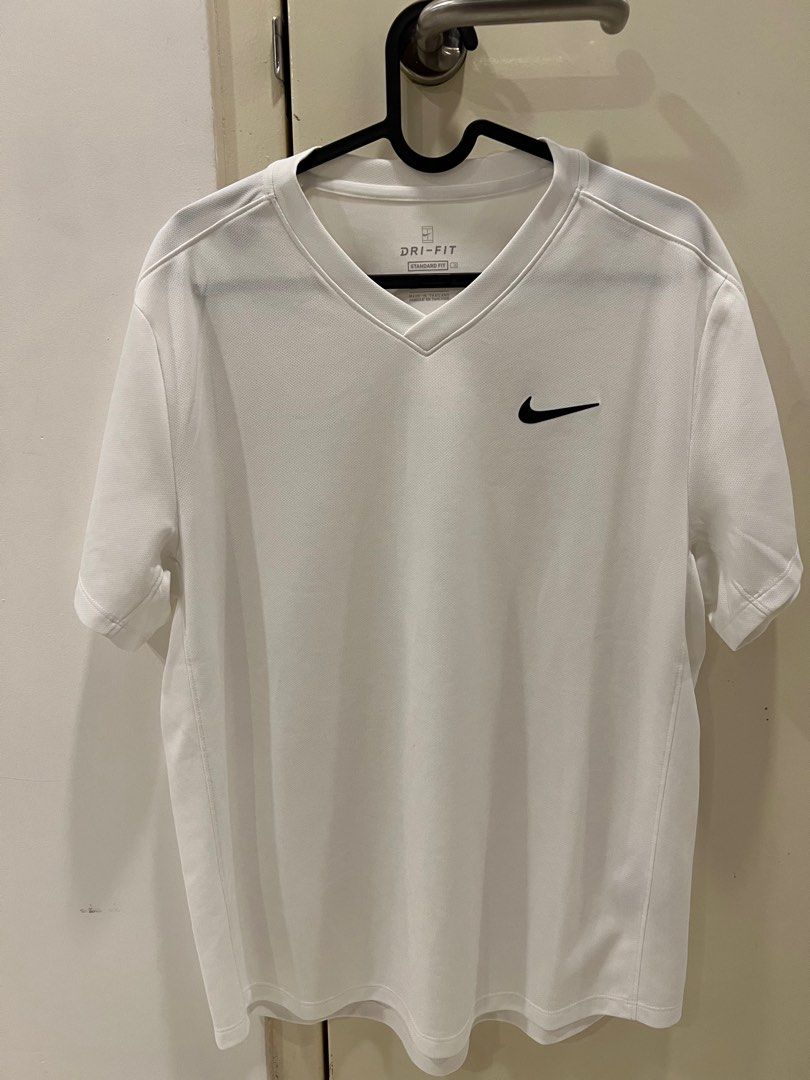 White nike v top neck