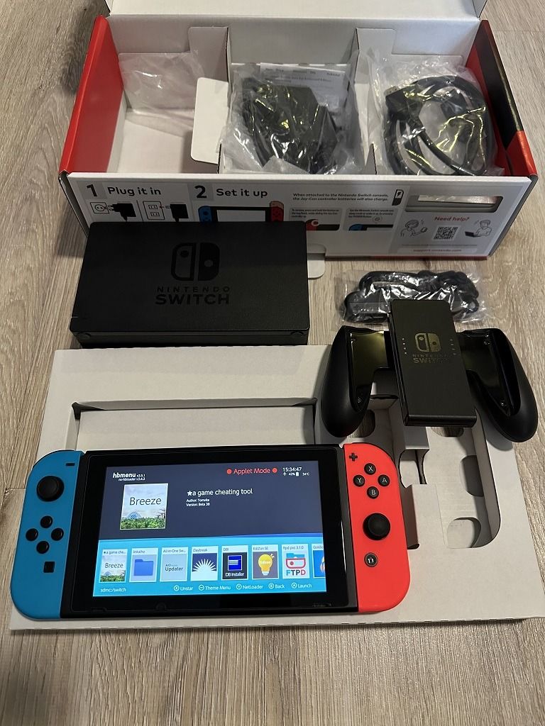 Nintendo Switch V2 Modded Jailbreak Neon Console with Dual Boot 128GB ...