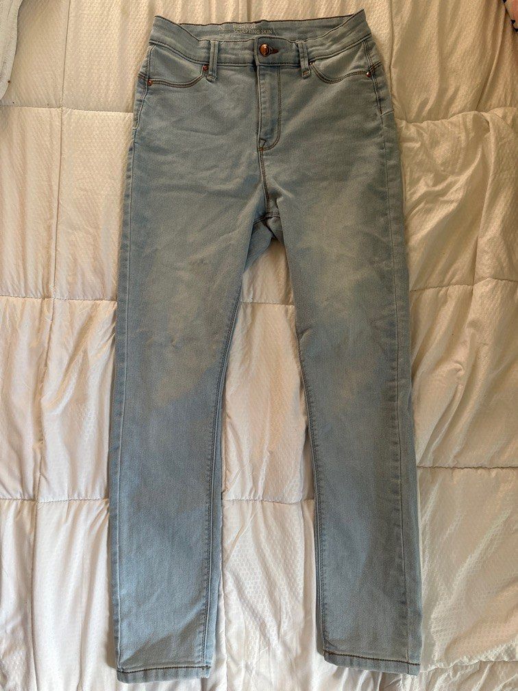 No Boundaries Size 17 High Rise Skinny Crop Medium Wash Blue Denim Jeans
