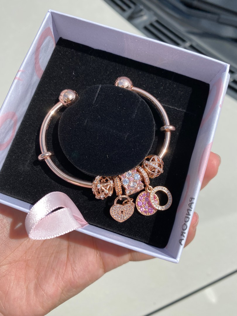Rose gold bangle pandora shop