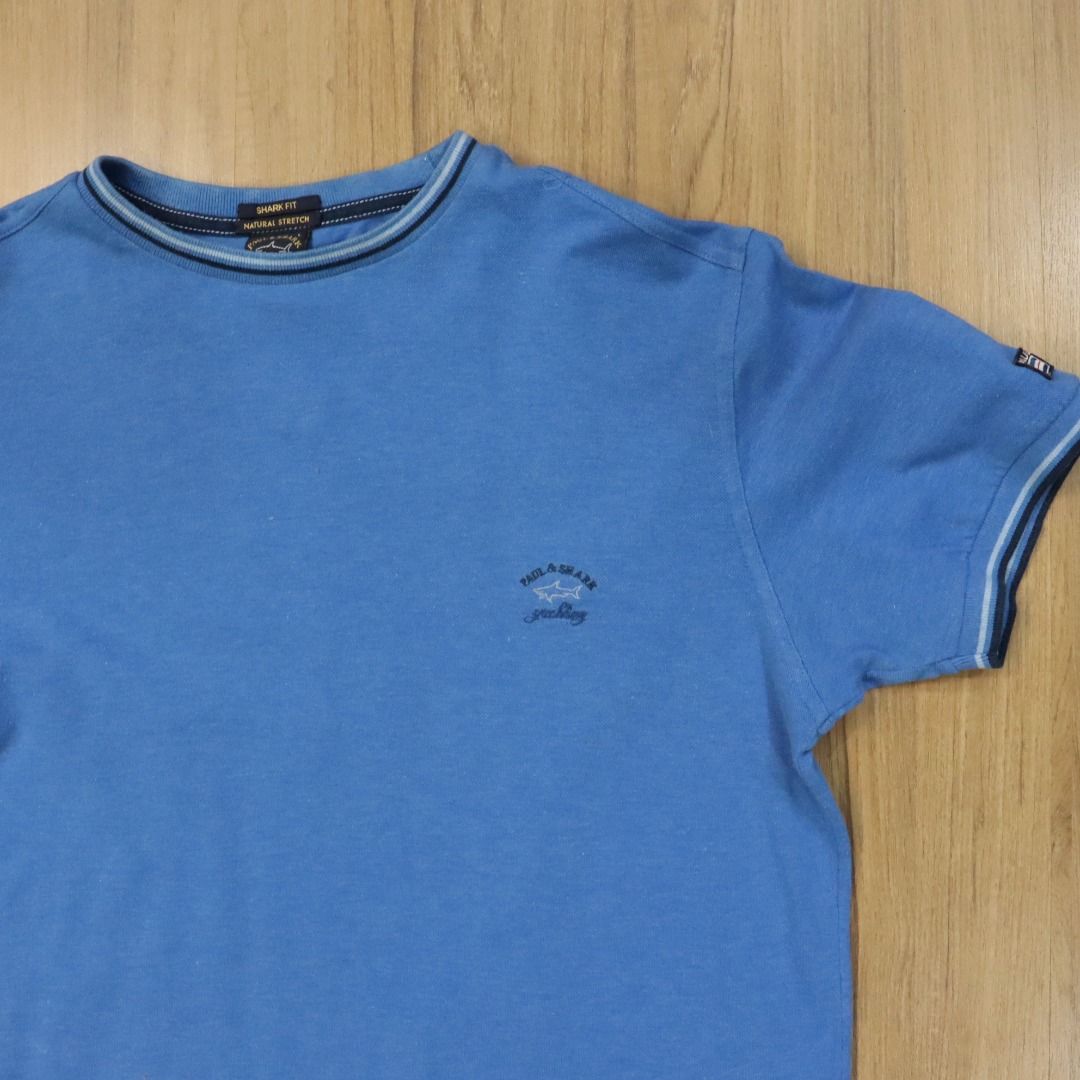 Paul Shark Yachting Shark Fit Natural Stretch Ringer Style Shirt MADE IN ITALY