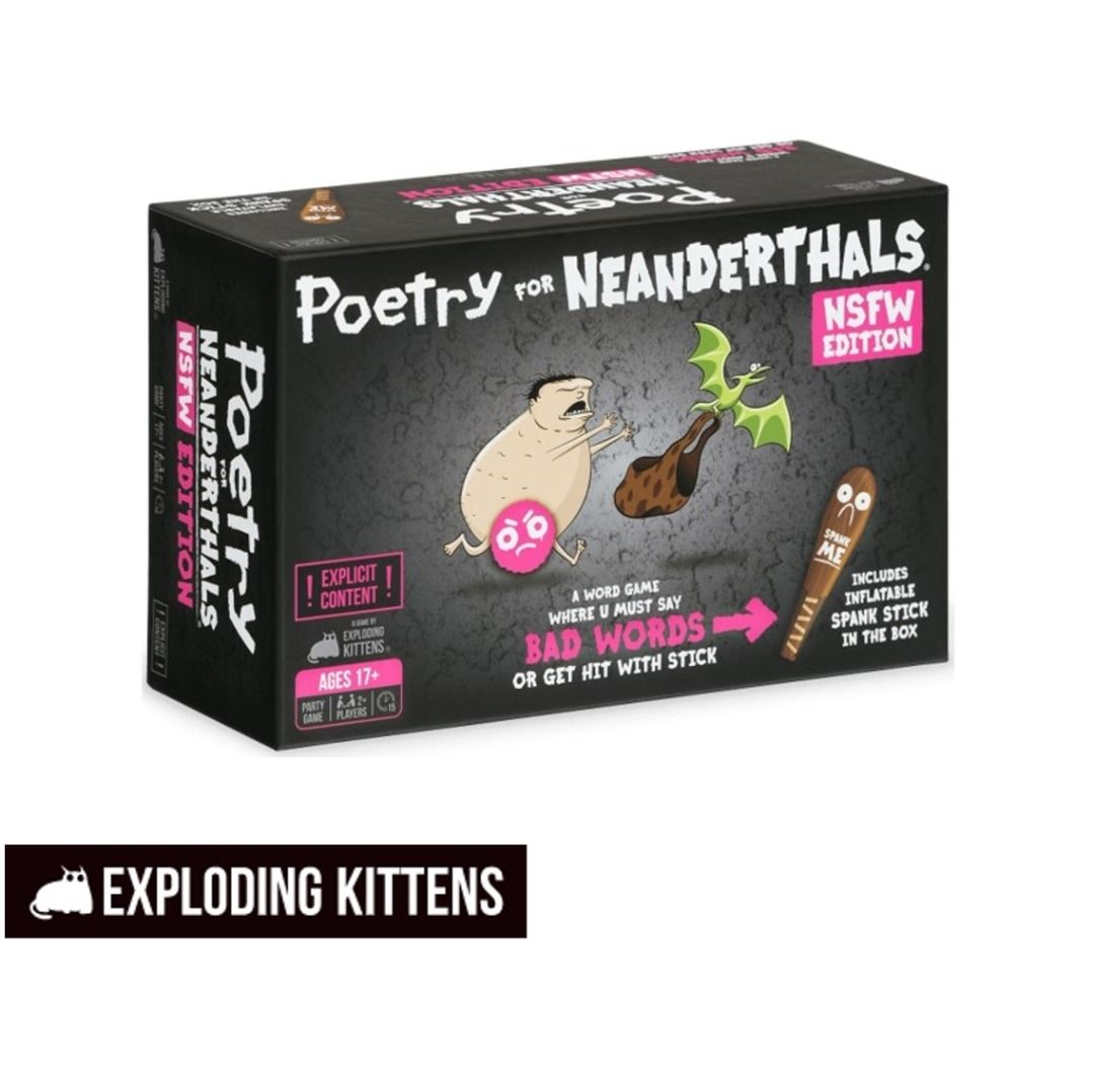 Exploding Kittens Poetry For Neanderthals NSFW Edition – Partyspiel Für Erwachsene, 2–5 Spieler, Ab 17 Jahren