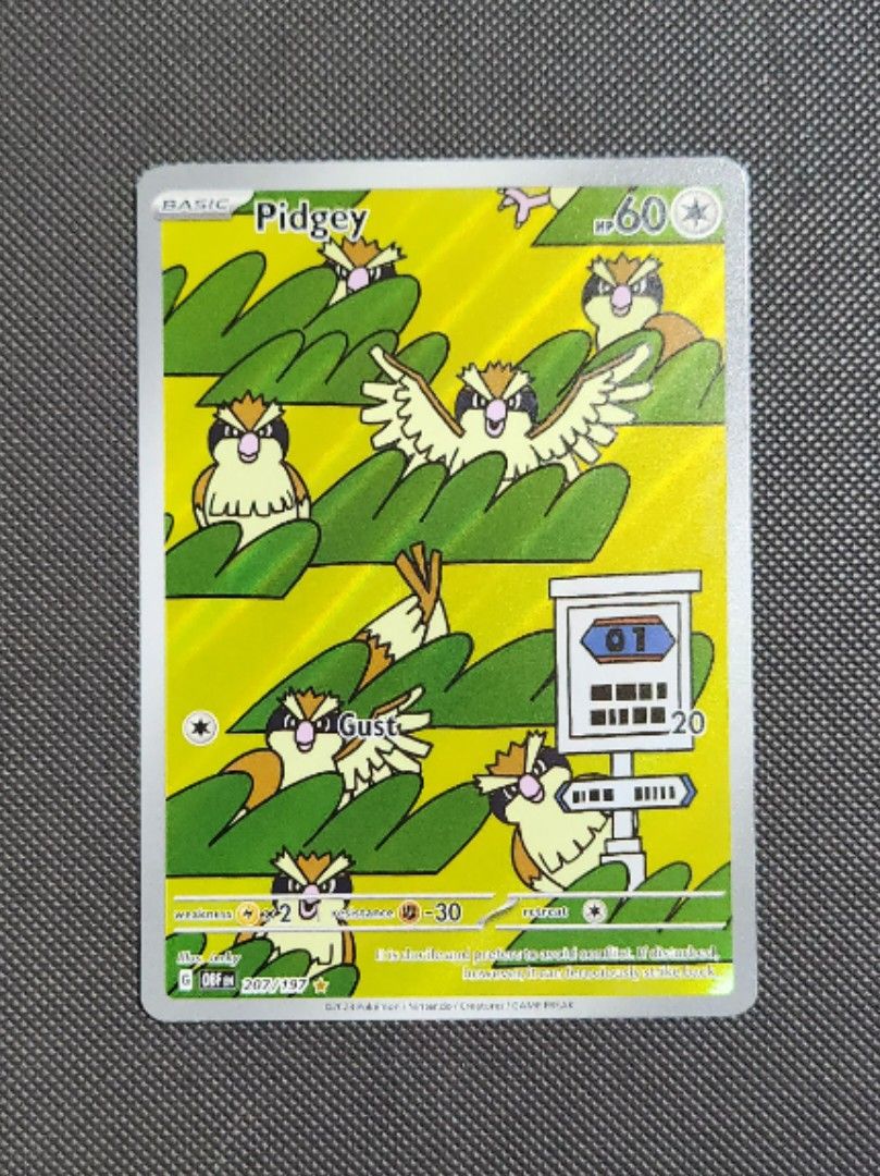 pidgey full art pokemon card Amazon.com: Pokemon - Pidgey 207/197 - Obsidian Flames - Illustration Rare main image 0