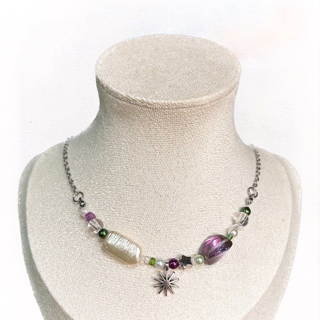 Purple and hotsell green necklace