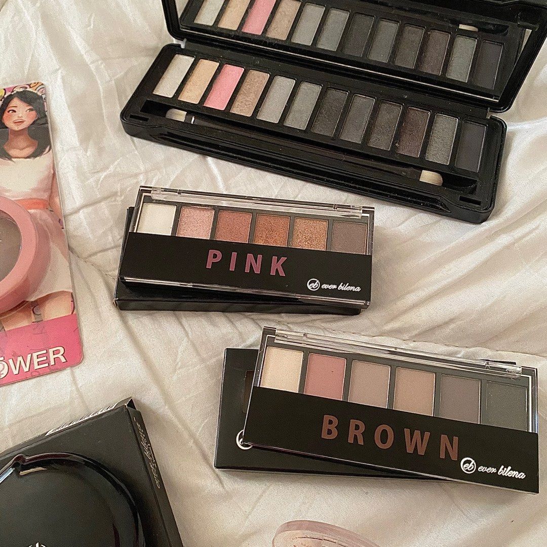 ₱50 Each Random Makeup Bundle (Category: Makeup) located in Quezon City. Submitted by declutterwithmissa (Listing ID 1249169420, Image 3). Description: EYESHADOW: 🪩 W7 In The Night Up In Smoke Eye Palette - Sold 🪩 Ever Bilena Eyeshadow Palette Brown - Sold 🪩 Ever Bilena Eyeshadow Palette Pink - ₱50 LU 🪩 Girl Power 3 Color Eye Shadow - ₱50 BN EYEBROWS: 🪩 Detail Make Brow Eyebrow Palette - ₱50 LU BLUSH: 🪩 Squad Cosmetics Happy Pot in College 