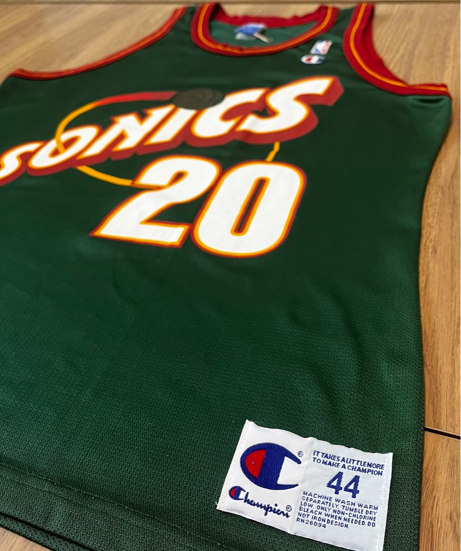 Gary Payton Sonics HOF Shirt Seattle Throwback NBA Retro Rare 90's
