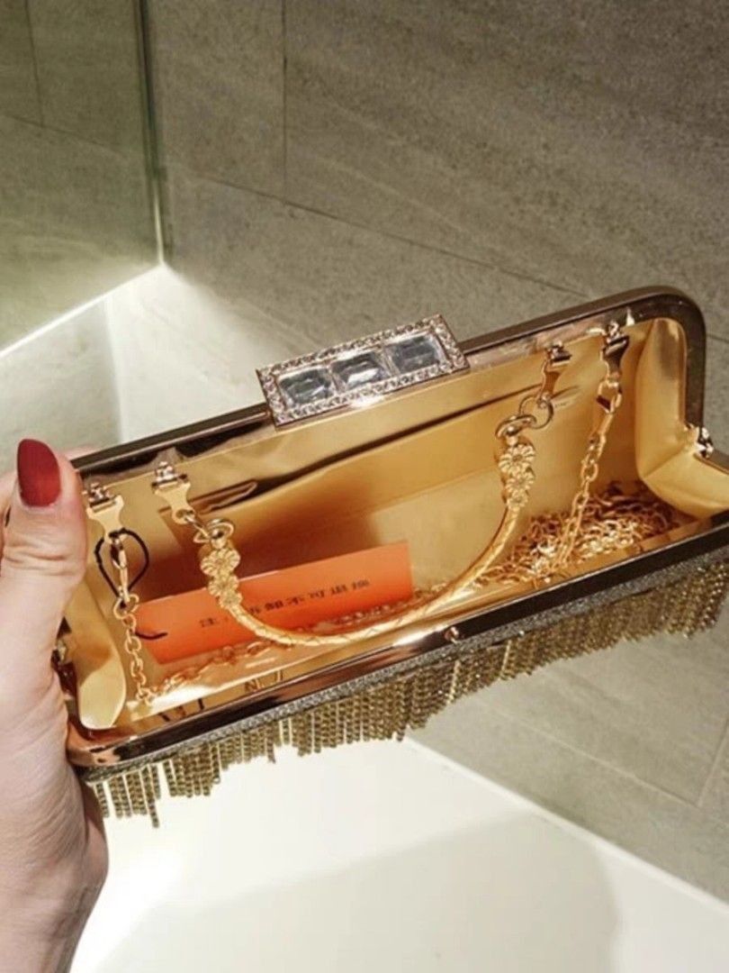 Gold evening bag wedding store