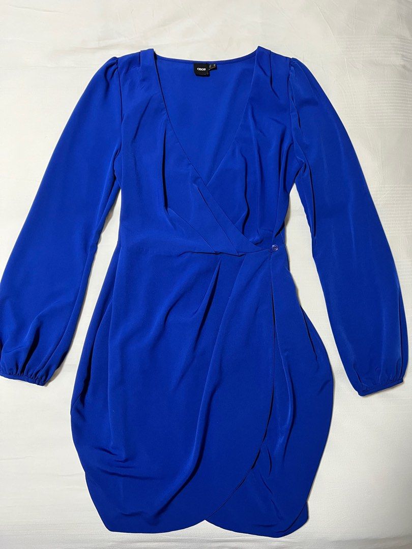 Royal Blue Wrap Dress, Women's Fashion, Dresses & Sets, Dresses on Carousell