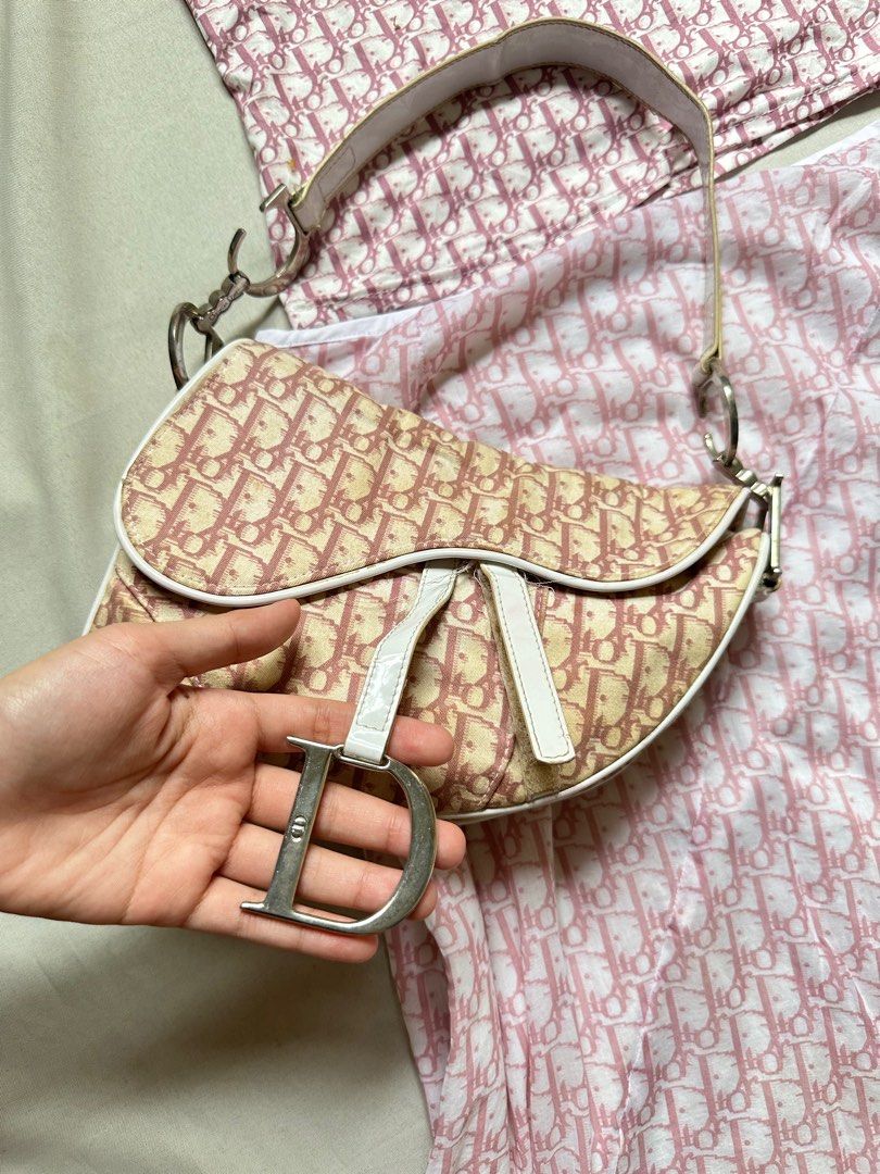 Dior, Bags, Dior Girly Trotter Y2k Monogram Logo Strap Shoulder Crossbody Bag  Pink