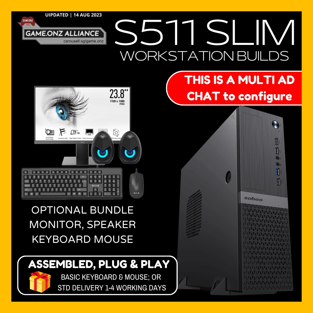 S511 SLIM CHASSIS WORKSTATION DESKTOP PC | WORK FROM HOME WFH HOME ...