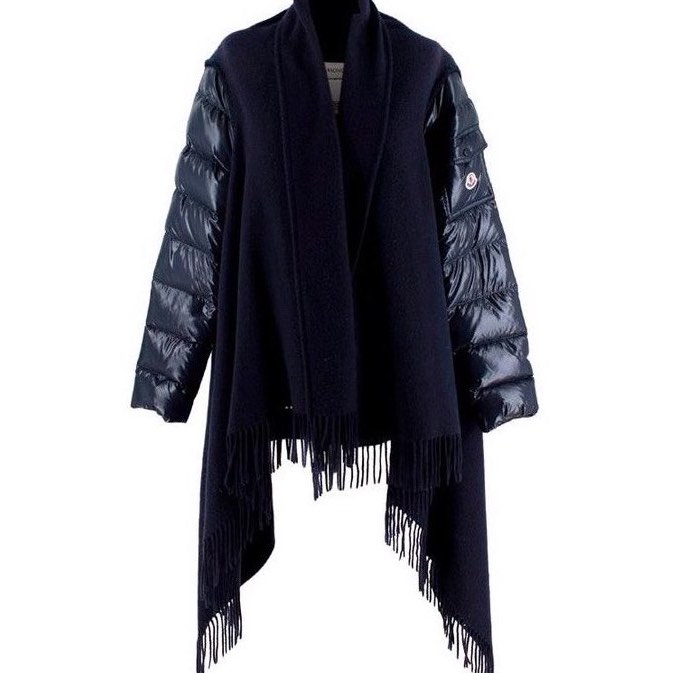 S M Authentic Moncler Down Wool Cape Carousell