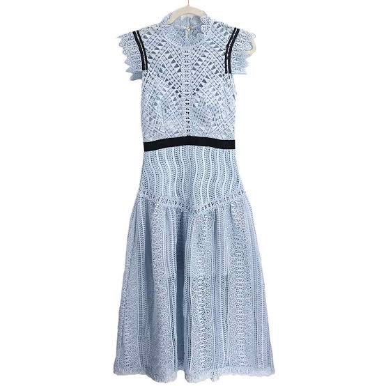 SELF-PORTRAIT INSPIRED LIGHT BLUE DRESS, Women's Fashion, Dresses & Sets,  Dresses on Carousell