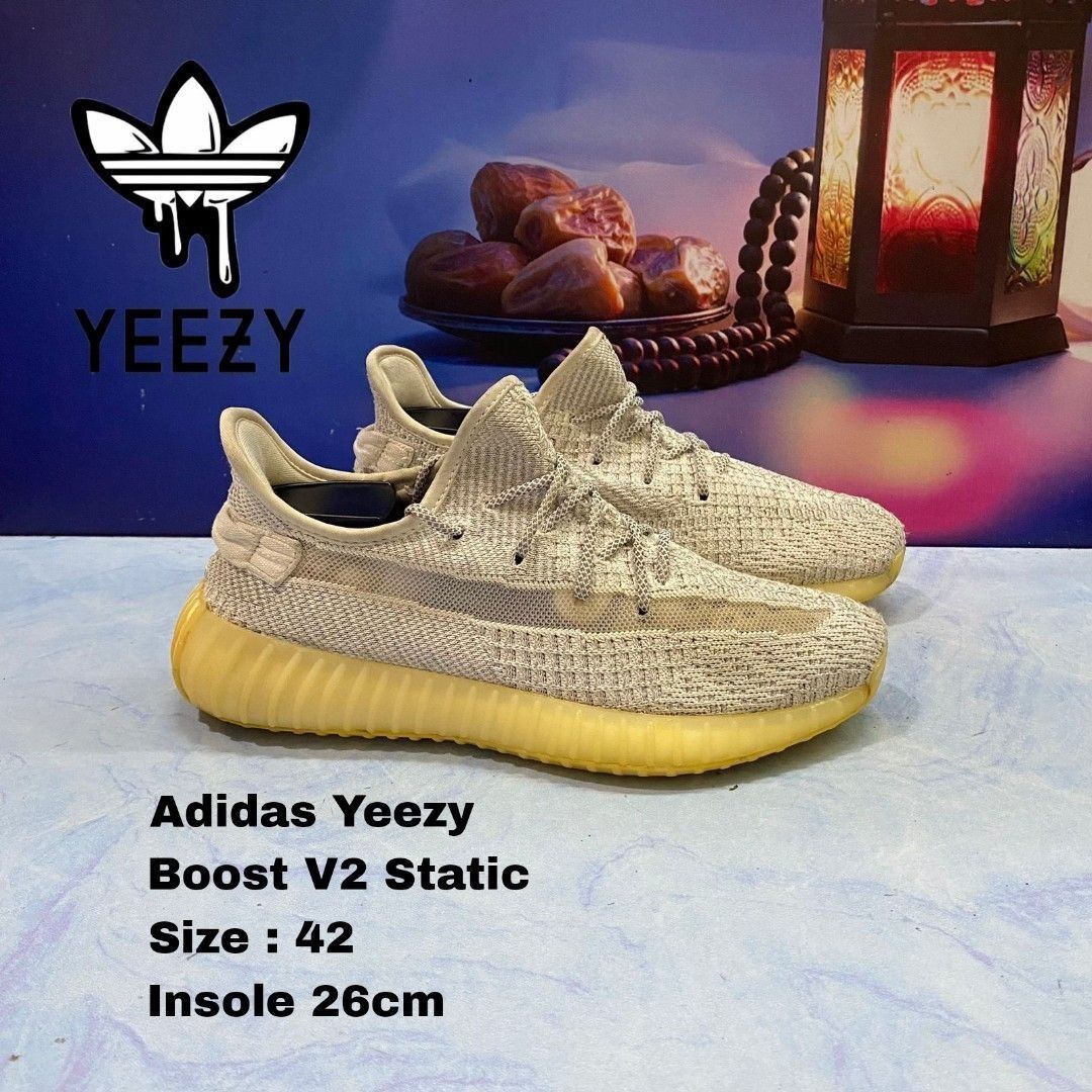 Sepatu Adidas Yeezy Boost V2 Static grey Size 42 (26cm), Fesyen